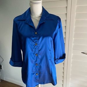 NWOT - Royal Blue Silk Blouse